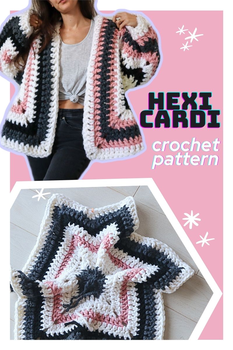 crochet super chunky hexagon cardigan
