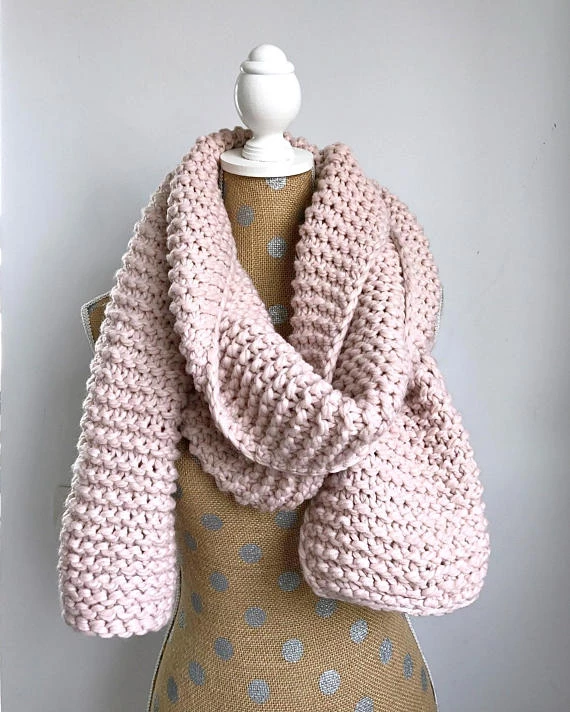 long pink garter stitch scarf free knitting pattern