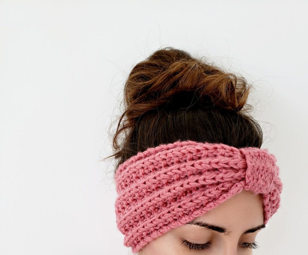 Seeded Rib Stitch Ear Warmer - Knit Headband Pattern