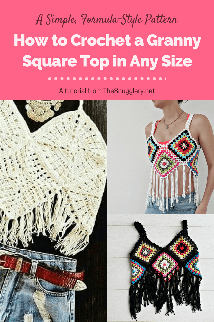 How to crochet a granny square top in any size
