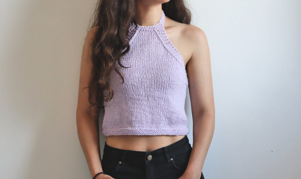 Simple Knit Halter Top Knitted Crop Top Pattern The Snugglery