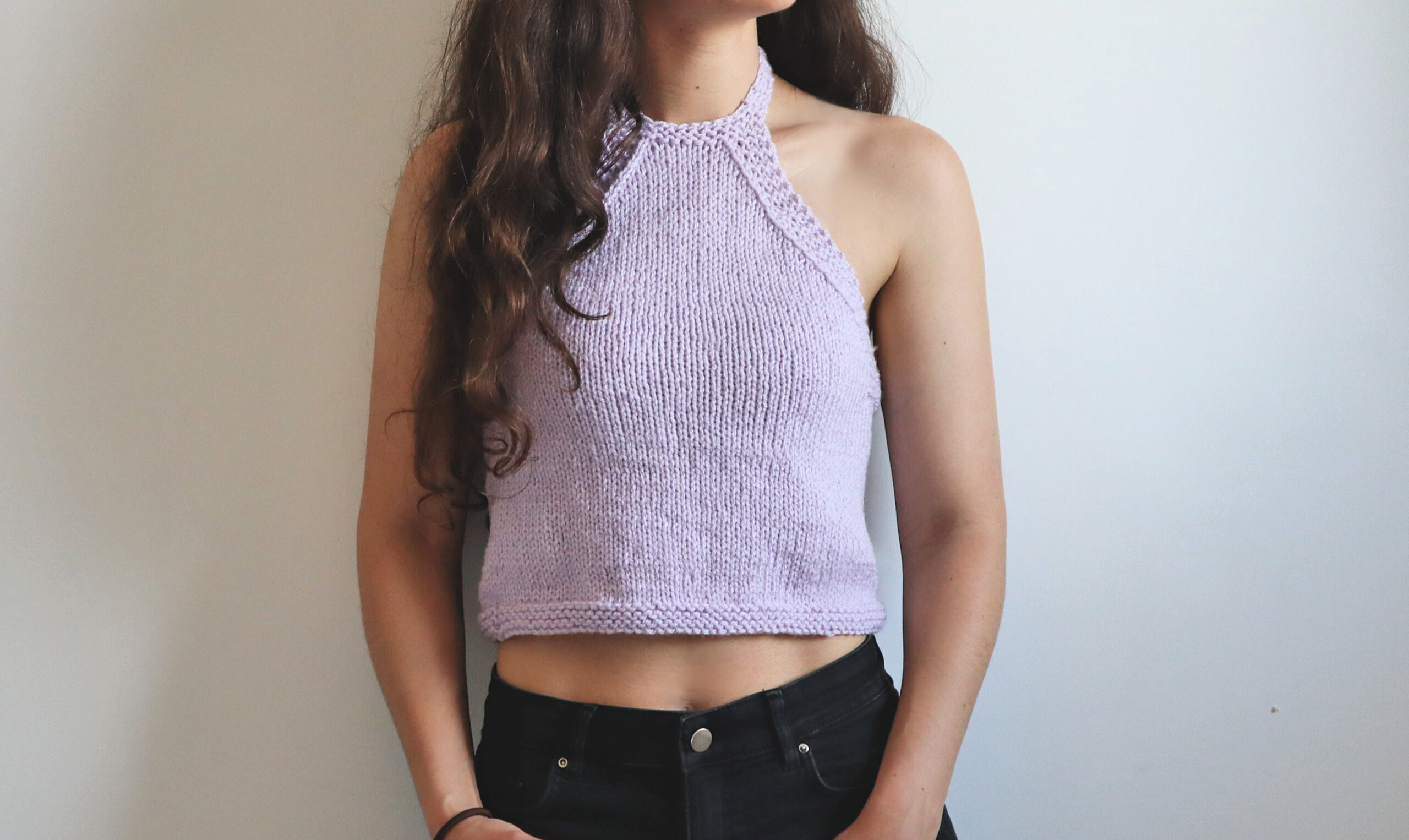 Simple Knit Halter Top – Knitted Crop Top Pattern – The Snugglery
