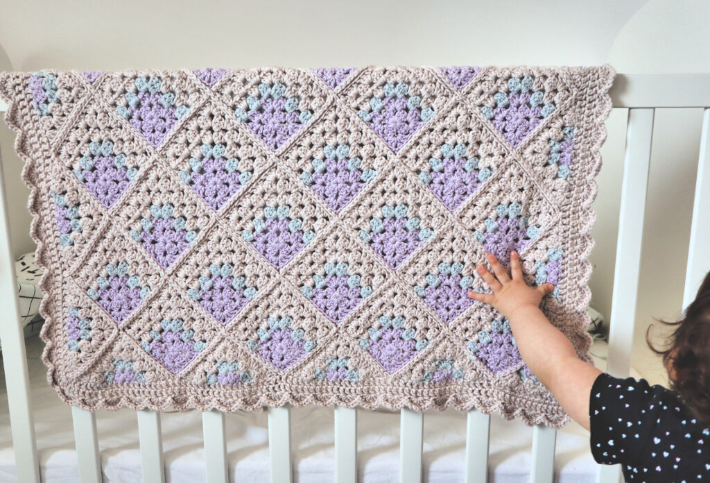 Modern Mitered Granny Square Blanket Crochet Baby Blanket Pattern