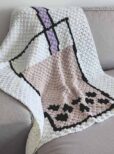 Boba tea crochet blanket