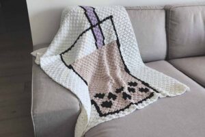 Boba tea crochet blanket