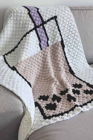 Boba tea crochet blanket