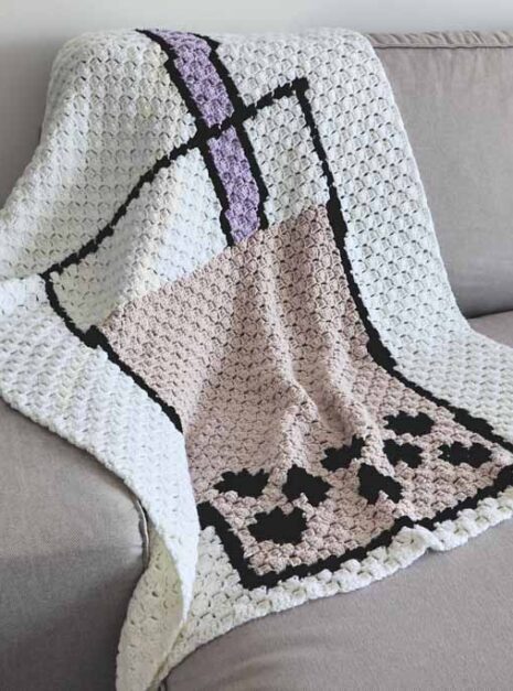 Boba tea crochet blanket