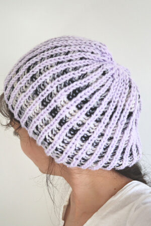 Two Color Fisherman's Rib Beanie - Knit Hat Pattern