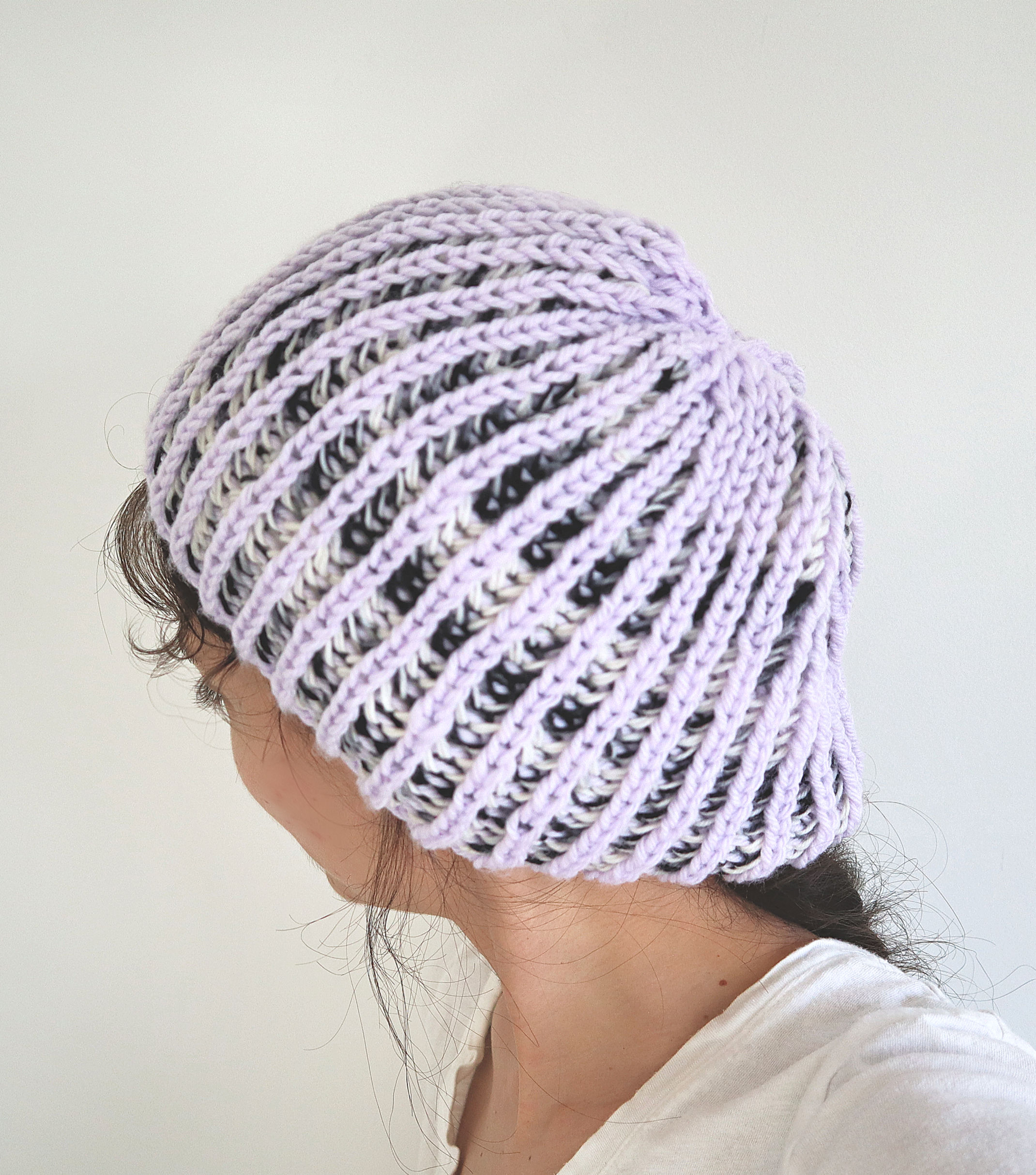 Two Color Fisherman's Rib Beanie - Knit Hat Pattern