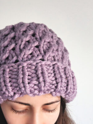 Faux Cable Knit Beanie