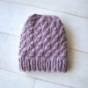 Faux Cable Knit Beanie - Knitted Hat Pattern - Image 3
