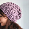 Faux Cable Knit Beanie - Knitted Hat Pattern - Image 2