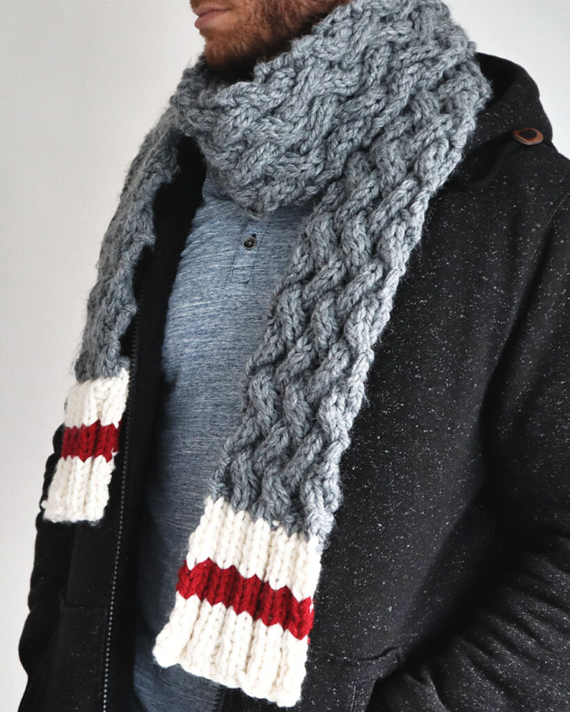 Daniel’s Scarf – Cable Knit Scarf Pattern – The Snugglery