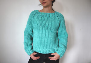 Bottom up knit sweater pattern