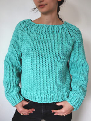 Bottom up knit sweater pattern