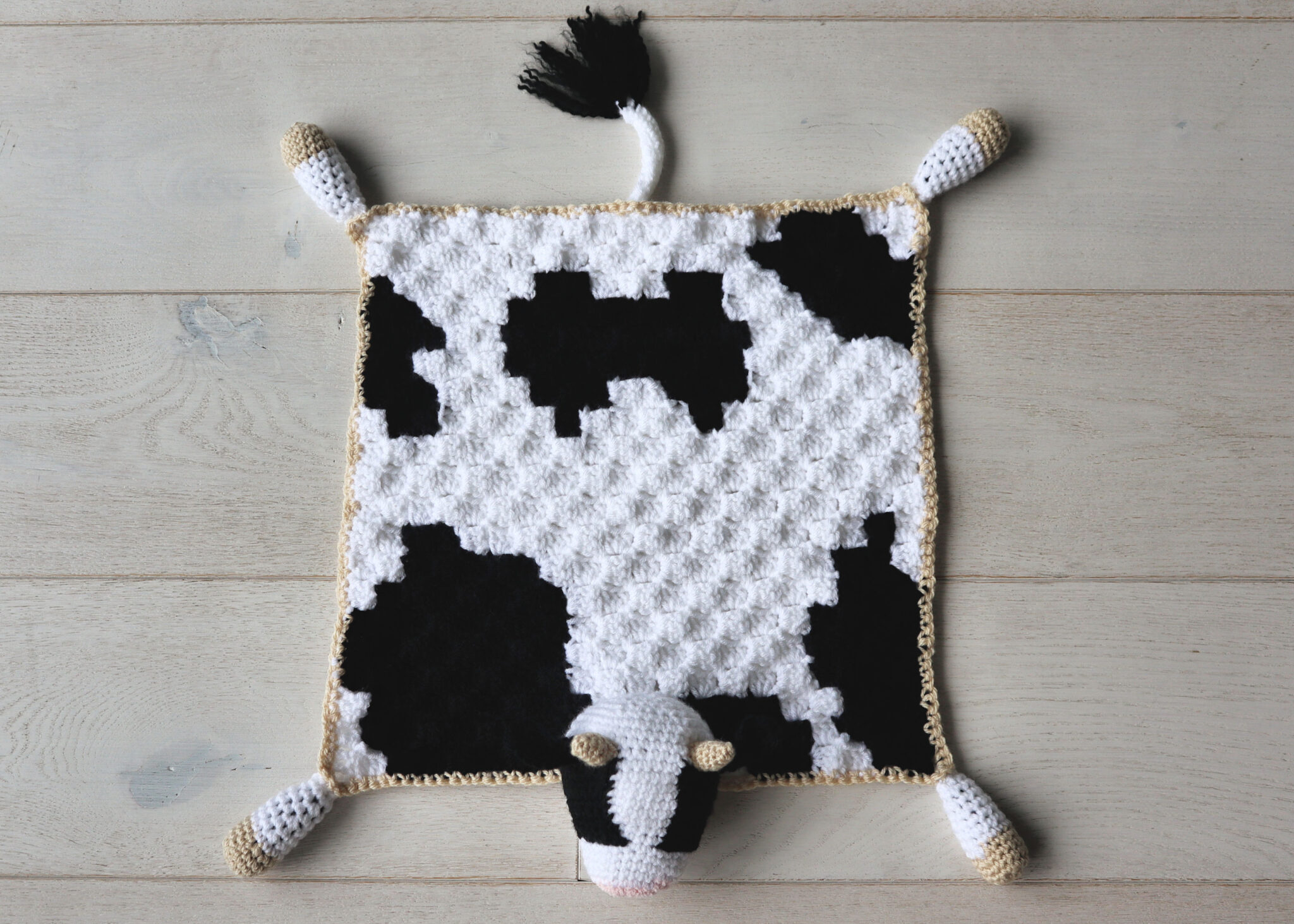 Bessie The Cow Lovey Crochet Baby Blanket Pattern The Snugglery