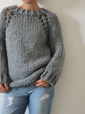 super chunky top down raglan sweater pattern