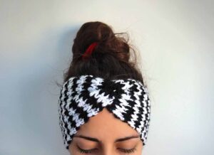 crochet houndstooth headband