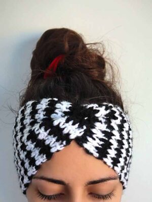 crochet houndstooth headband