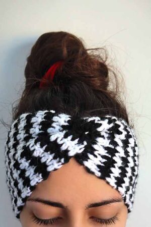 crochet houndstooth headband