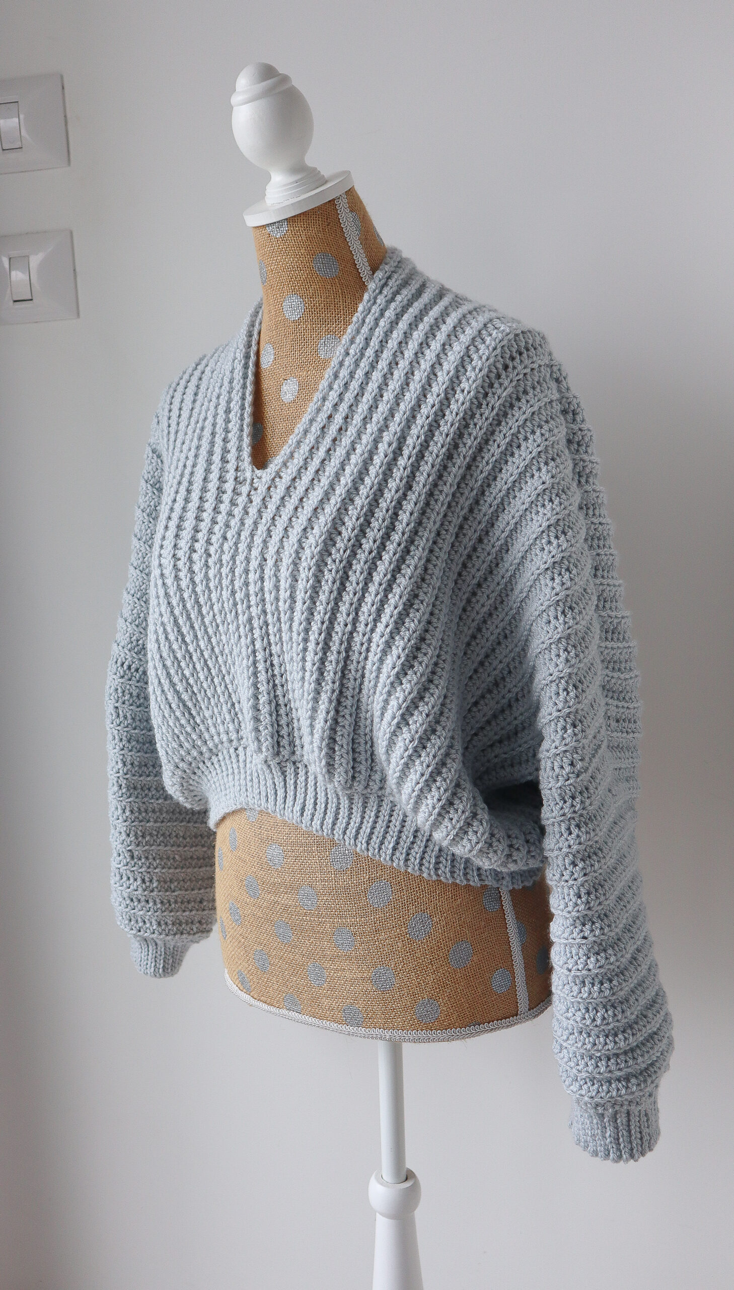 Knit-Look Ribbed Crochet Sweater - Free Pattern