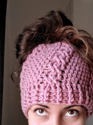 Crochet Cable Bun Beanie - Crochet Hat Pattern