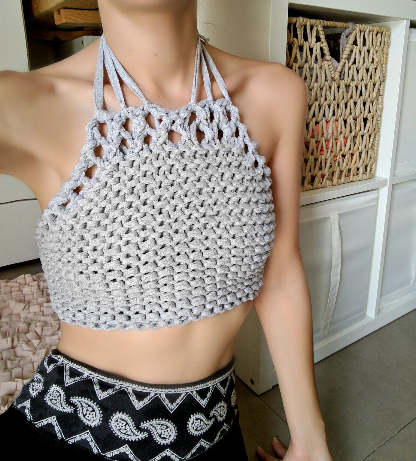 Chunky Knit Crop Top Summer Knitting Pattern The Snugglery