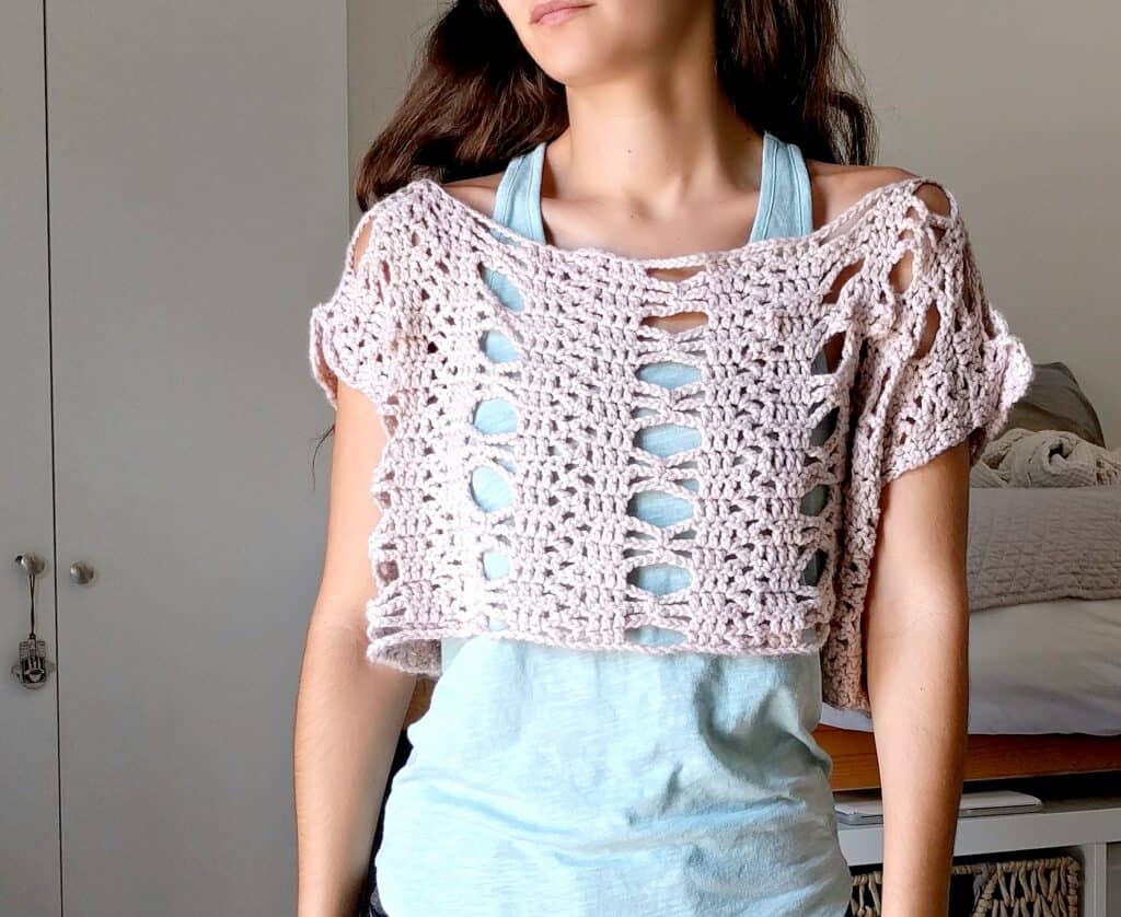 Crochet lace boxy top pattern