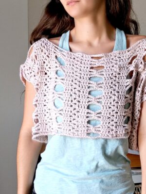 Crochet lace boxy top pattern