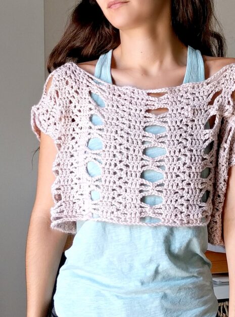 Crochet lace boxy top pattern