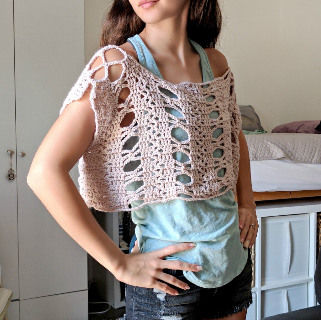 Lace Boxy Top - Crochet Crop Top Pattern - The Snugglery