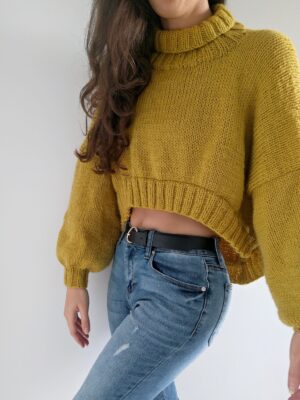High Low Sweater - Cropped Pullover Knitting Pattern