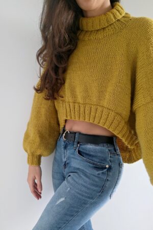 High Low Sweater - Cropped Pullover Knitting Pattern