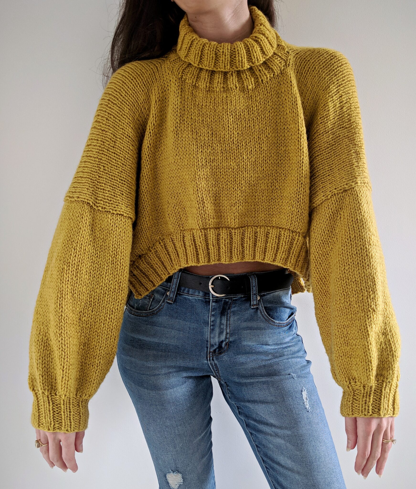 High Low Sweater – Cropped Pullover Knitting Pattern – The Snugglery