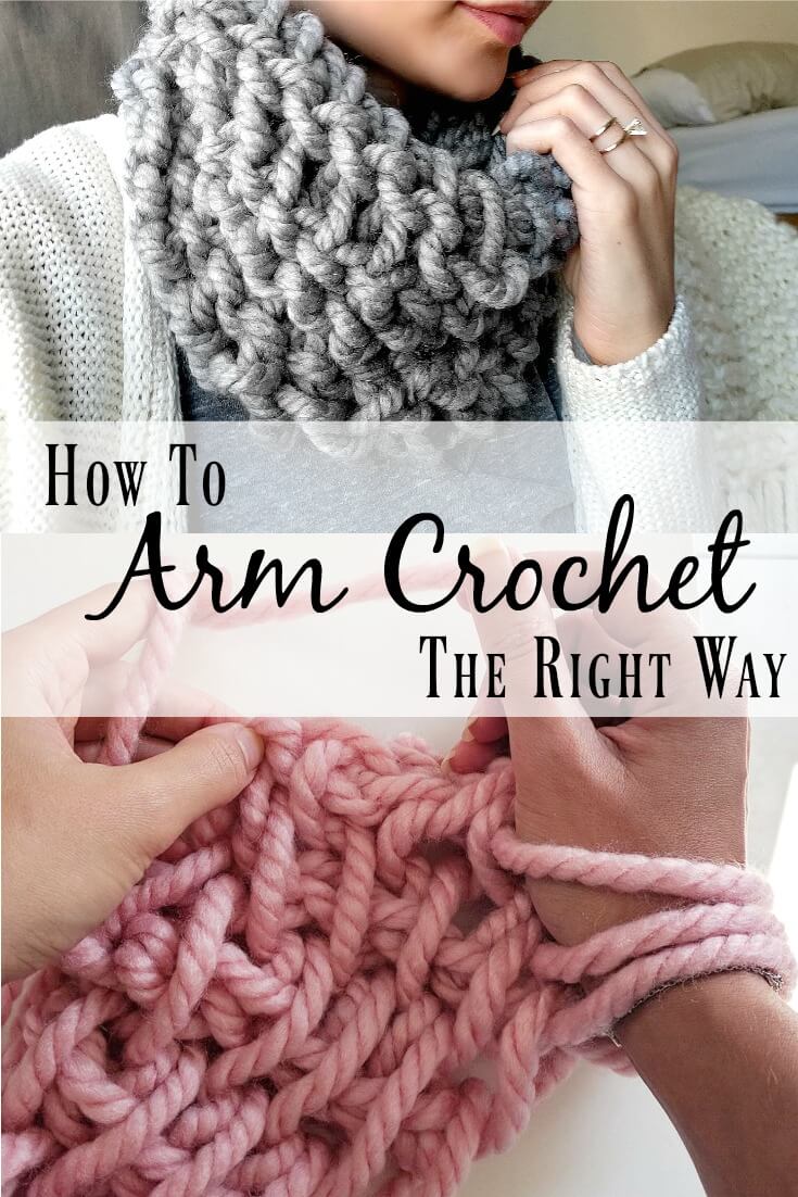 How to Make a 10 Minute Cowl with Arm Crochet