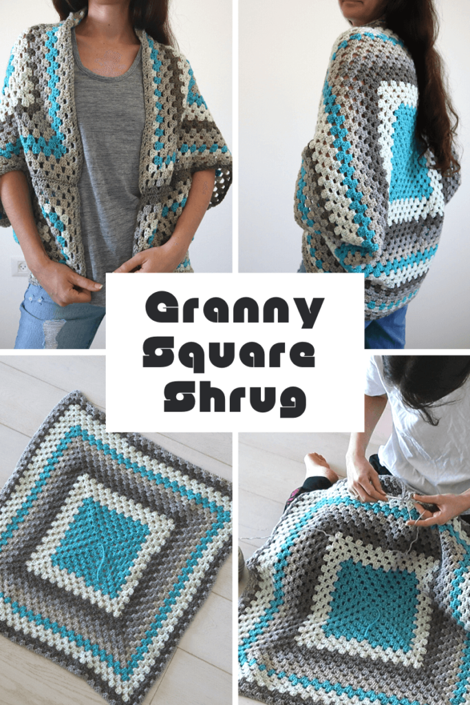 Continuous Granny Square Shrug Free Crochet Cocoon Cardigan Pattern