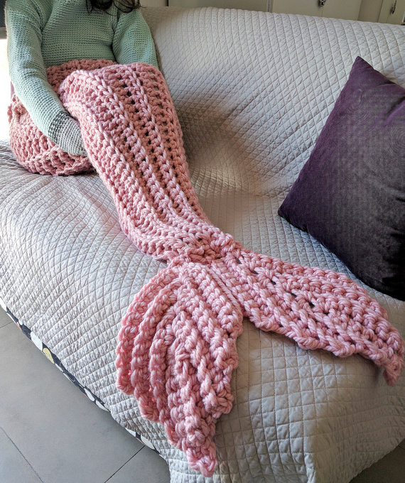 Crochet Mermaid Tail Blanket Pattern - for Super Bulky Yarn - The Snugglery