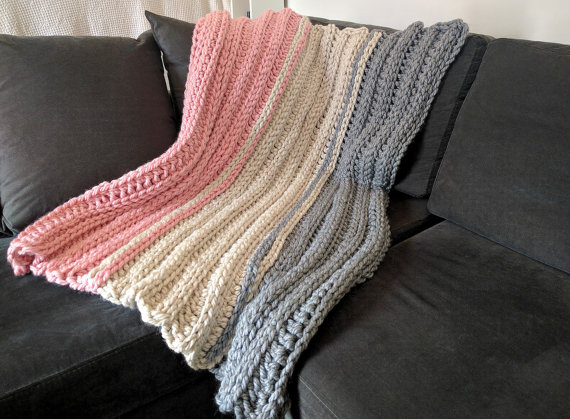 Chunky Ribbed Blanket Pattern - Amanda Crochets