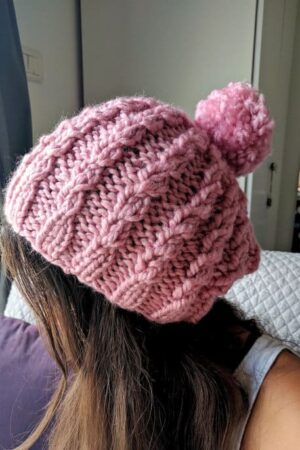 Easy Cable Knit Beanie - Beginner Knitting Pattern