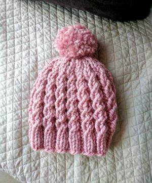 Easy Cable Knit Beanie – Beginner Knitting Pattern – The Snugglery