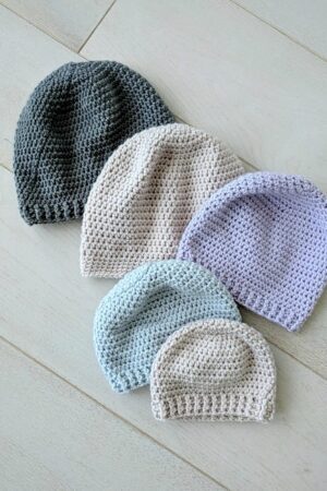 Perfect Simple Crochet Beanie Pattern - Sizing From Baby to Adult