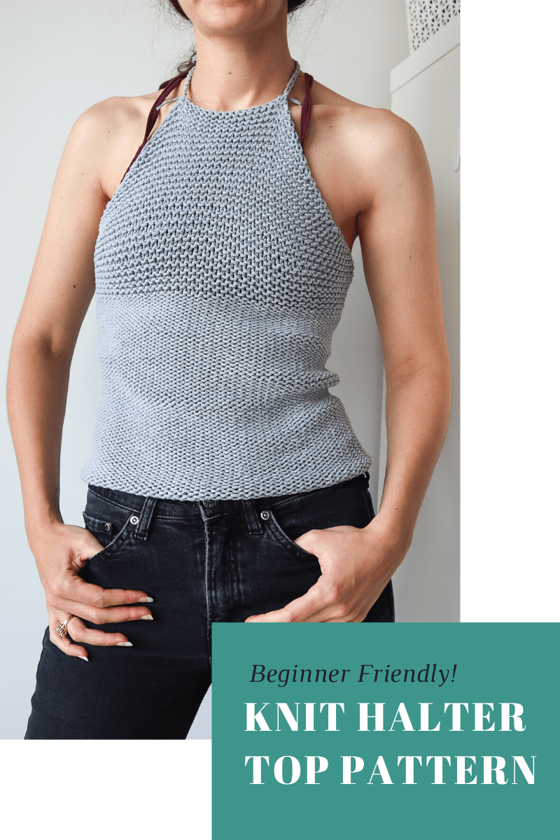 Beginner Knit Halter Top – Free Knitting Pattern! – The Snugglery