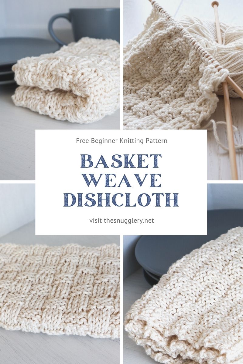 knit basket weave dishcloth pattern