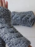 cable knit fingerless gloves