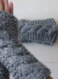 cable knit fingerless gloves