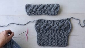 chunky cable knit fingerless gloves