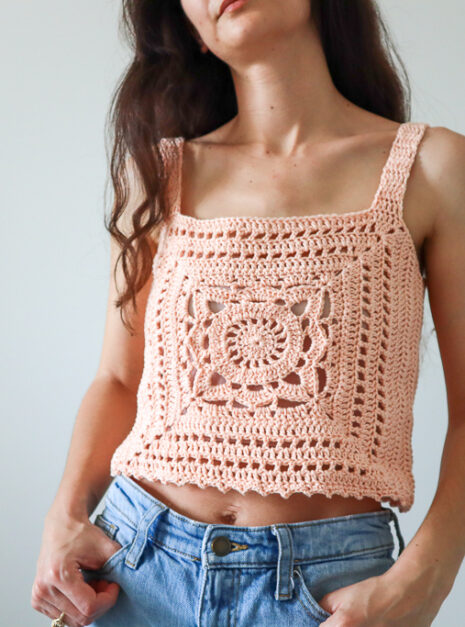 willow granny square crochet top