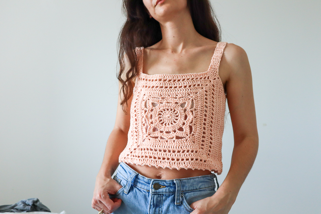 Willow Granny Square Tank - Crochet Top Pattern - The Snugglery