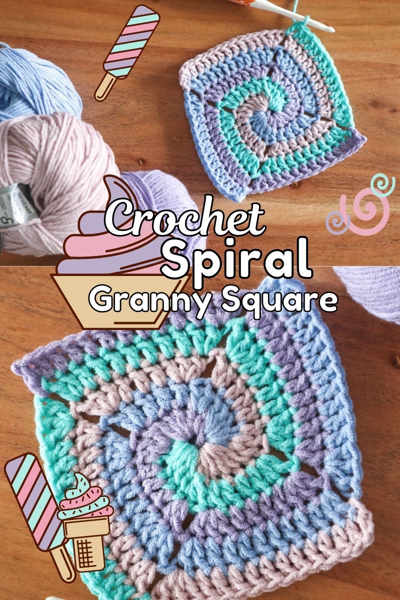 how to crochet a spiral square