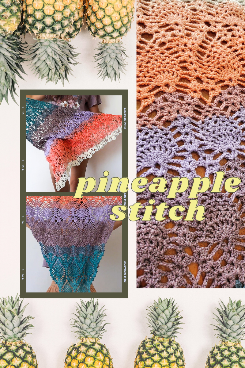 Crochet Pattern Pineapple Shawl Wrap Immediate Download PDF 